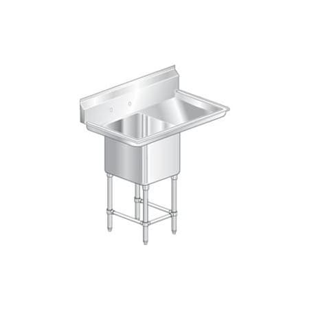 Aero Aero Manufacturing Company One Bowl Aerospec SS NSF Sink w/ 24W Right Drainboard 2F1-2116-24R